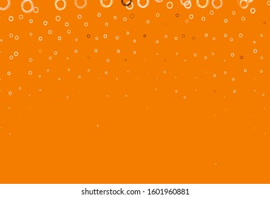 Light Orange vector background with bubbles. Modern abstract illustration with colorful water drops. Pattern for ads, leaflets.