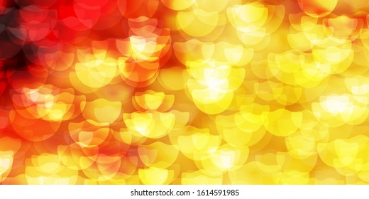 Light Orange vector background with bubbles. Illustration with set of shining colorful abstract spheres. Pattern for business ads.