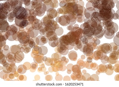 Light Orange vector background with bubbles. Blurred decorative design in abstract style with bubbles. Pattern for futuristic ad, booklets.
