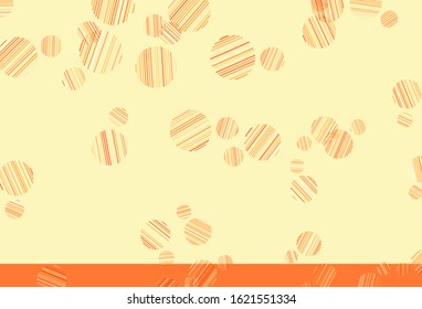 Light Orange vector background with bubbles. Blurred decorative design in abstract style with bubbles. Pattern for textures of wallpapers.