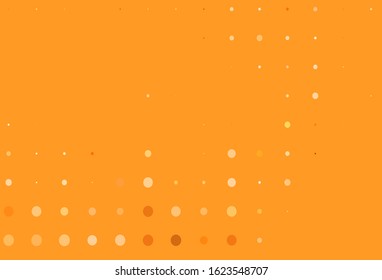 Light Orange vector background with bubbles. Illustration with set of shining colorful abstract circles. Design for your business advert.