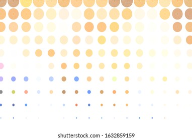 Light Orange vector background with bubbles. Glitter abstract illustration with blurred drops of rain. Pattern for futuristic ad, booklets.