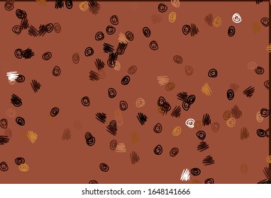 Light Orange vector background with bubbles. Modern abstract illustration with colorful water drops. Template for your brand book.