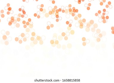 Light Orange vector background with bubbles. Illustration with set of shining colorful abstract circles. Pattern for ads, leaflets.