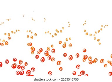 Light Orange vector background with bubbles. Abstract illustration with colored bubbles in nature style. Design for posters, banners.