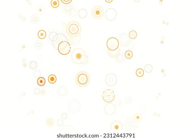 Light Orange vector background with bubbles. Abstract illustration with colored bubbles in nature style. Design for poster, banner of websites.