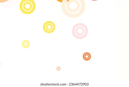 Light Orange vector background with bubbles. Glitter abstract illustration with blurred drops of rain. New template for your brand book.