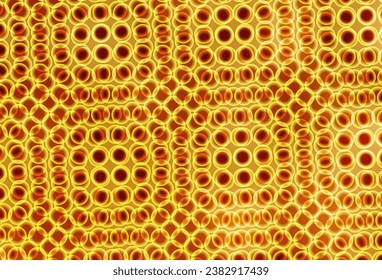 Light Orange vector background with bubbles. Abstract illustration with colored bubbles in nature style. Design for your business advert.