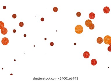 Light orange vector background with bubbles. Blurred decorative design in abstract style with bubbles. Design for posters, banners.