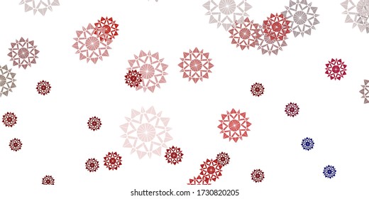 Light orange vector background with christmas snowflakes. Gradient colorful illustration with snow elements in xmas style. New year leaflet pattern.