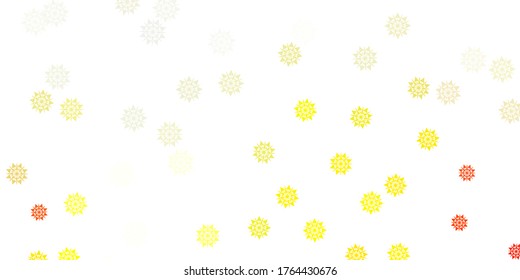 Light orange vector background with christmas snowflakes. Simple abstract illustration with ice, snow, snowflakes. New year background.
