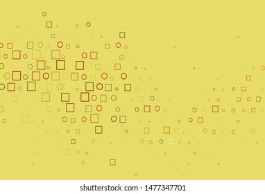 Light Orange vector background with circles, rectangles. Decorative design in abstract style with circles, rectangles. Completely new template for your brand book.