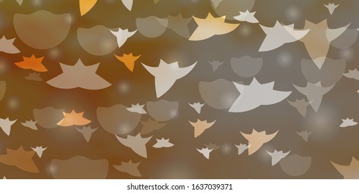 Light Orange vector background with circles, stars. Colorful disks, stars on simple gradient background. Pattern for design of fabric, wallpapers.