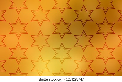 Light Orange vector background with colored stars. Modern geometrical abstract illustration with stars. Pattern for websites, landing pages.