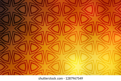 Light Orange vector background with colored stars. Decorative illustration with stars on abstract template. Template for sell phone backgrounds.