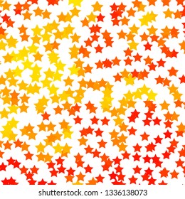 Light Orange vector background with colorful stars. Colorful illustration in abstract style with gradient stars. Best design for your ad, poster, banner.