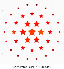 Light Orange vector background with colorful stars. Modern geometric abstract illustration with stars. Design for your business promotion.