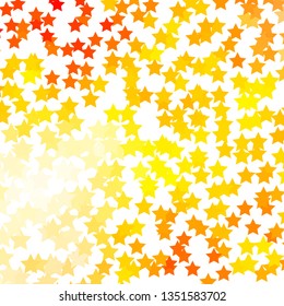 Light Orange vector background with colorful stars. Colorful illustration with abstract gradient stars. Pattern for new year ad, booklets.