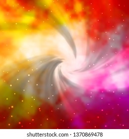 Light Orange vector background with colorful stars. Colorful illustration in abstract style with gradient stars. Pattern for new year ad, booklets.