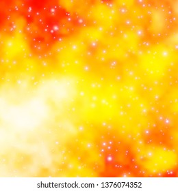 Light Orange vector background with colorful stars. Decorative illustration with stars on abstract template. Pattern for new year ad, booklets.
