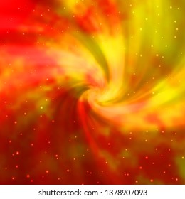 Light Orange vector background with colorful stars. Modern geometric abstract illustration with stars. Pattern for new year ad, booklets.