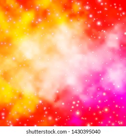 Light Orange vector background with colorful stars. Decorative illustration with stars on abstract template. Pattern for wrapping gifts.