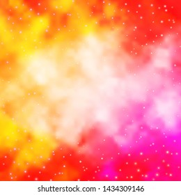 Light Orange vector background with colorful stars. Modern geometric abstract illustration with stars. Pattern for wrapping gifts.