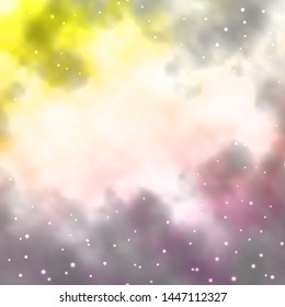 Light Orange vector background with colorful stars. Shining colorful illustration with small and big stars. Pattern for websites, landing pages.