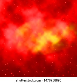 Light Orange vector background with colorful stars. Blur decorative design in simple style with stars. Pattern for wrapping gifts.