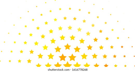Light Orange vector background with colorful stars. Colorful illustration with abstract gradient stars. Theme for cell phones.