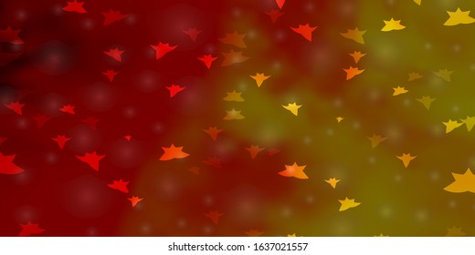 Light Orange vector background with colorful stars. Blur decorative design in simple style with stars. Pattern for websites, landing pages.