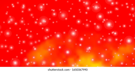 Light Orange vector background with colorful stars. Shining colorful illustration with small and big stars. Pattern for new year ad, booklets.