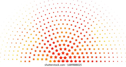 Light Orange vector background with colorful stars. Colorful illustration in abstract style with gradient stars. Best design for your ad, poster, banner.