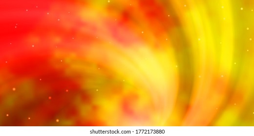 Light Orange vector background with colorful stars. Blur decorative design in simple style with stars. Pattern for new year ad, booklets.