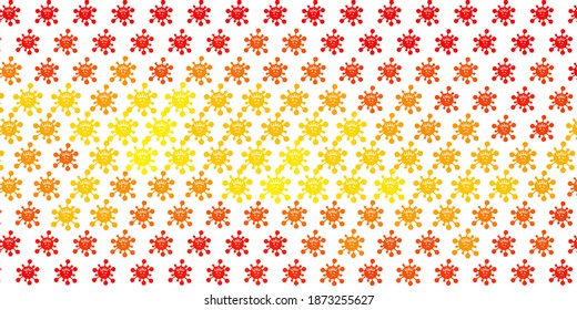 Light Orange vector background with covid-19 symbols. Colorful abstract illustration with gradient medical shapes. Simple drawing against danger fever.