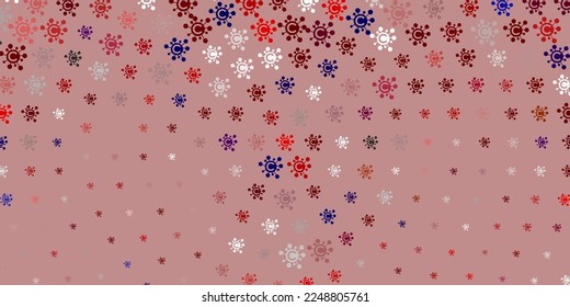 Light Orange vector background with covid-19 symbols. Colorful  gradient illness symbols in simple abstract style. Simple drawing against danger fever.