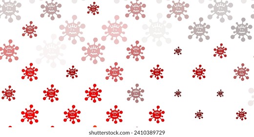 Hellorangefarbener Vektorhintergrund mit 19 Zeichen. Einfaches Design im abstrakten Stil mit Infektionsformen. Einfaches Design gegen Epidemieinformationen.