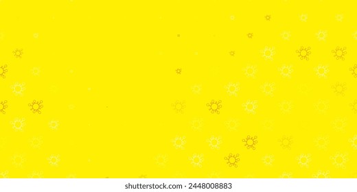 Light orange vector background with covid-19 symbols. Colorful  gradient illness symbols in simple abstract style. Best design for quarantine events.