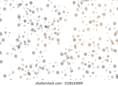 Light Orange vector background with cuisine gourmet. Abstract background with colorful Fast Food illustrations. Pattern for ads of breakfast, lunch, dinner.
