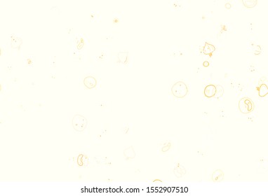 Light Orange vector background with cuisine gourmet. Glitter abstract sketch with gourmet food. Pattern for ads of breakfast, lunch, dinner.