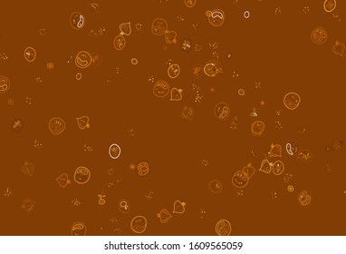 Light Orange vector background with cuisine gourmet. Glitter abstract sketch with gourmet food. Design for ad, poster, banner of cafes or restaurants.