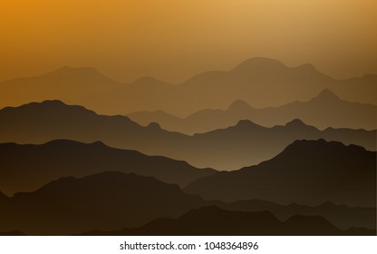 Light Orange vector background with curved circles. Creative geometric illustration in mountain style with gradient. A completely new template for your business design.