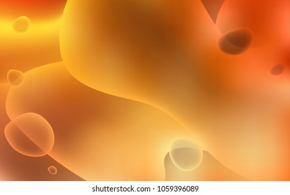 Light Orange vector background with curved circles. Geometric illustration in memphis style with gradient.  Brand-new design for your ads, poster, banner.