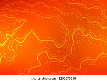 Light Orange vector background with curved lines. Modern geometrical abstract illustration with staves. Best design for your ad, poster, banner.