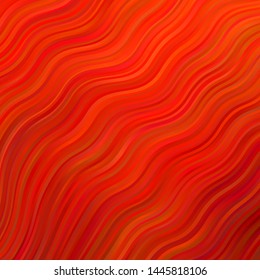 Light Orange vector background with curved lines. Colorful abstract illustration with gradient curves. Pattern for ads, commercials.