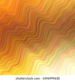 Light Orange vector background with curved lines. Colorful abstract illustration with gradient lines. Elegant pattern for a brand book.