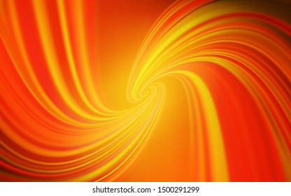 Light Orange vector background with curved lines. Geometric illustration in abstract style with gradient.  Brand new design for your ads, poster, banner.
