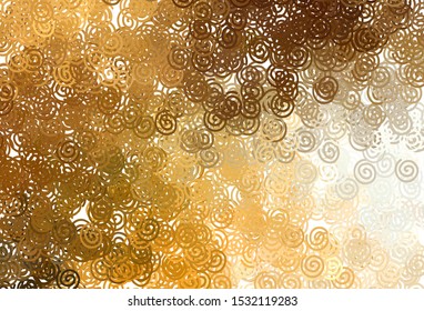 Light Orange vector background with curved lines. Glitter abstract illustration with wry lines. Colorful wave pattern for your design.