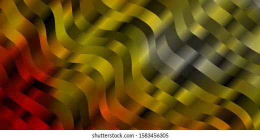 Light Orange vector background with curved lines. Colorful abstract illustration with gradient curves. Best design for your ad, poster, banner.