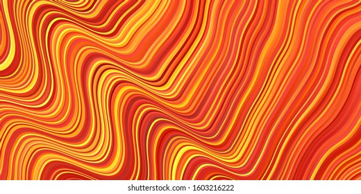 Light Orange vector background with curved lines. Colorful illustration in abstract style with bent lines. Smart design for your promotions.
